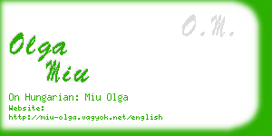 olga miu business card